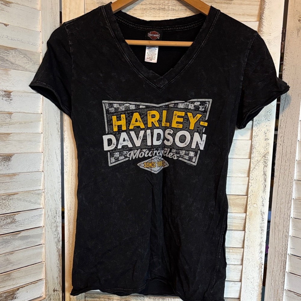 Harley-Davidson Black Tee with Yellow & White Logo